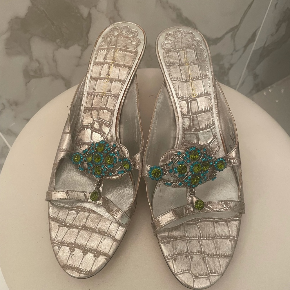Nine West crystal croc dress shoes